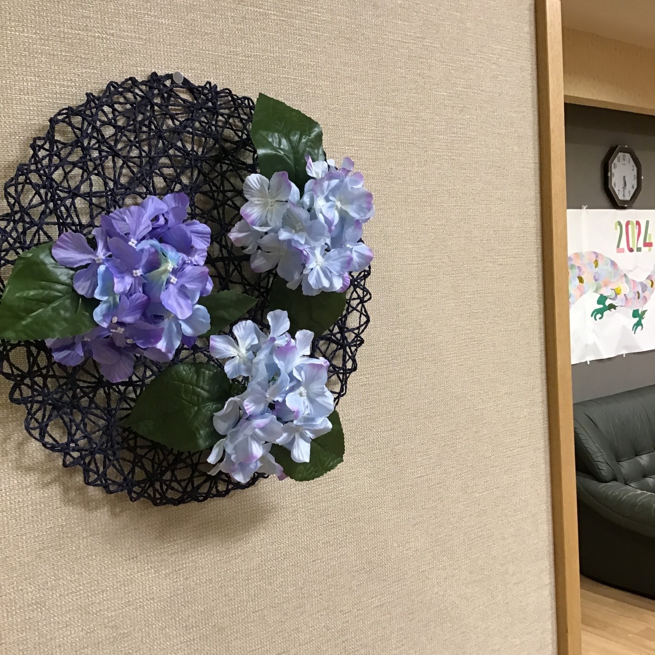 野の空北ユニット　ユニットに紫陽花の花が咲きました！
