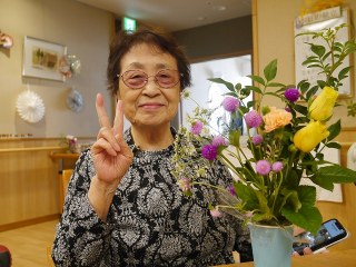 ショートステイ野の花　フラワーアレンジメント