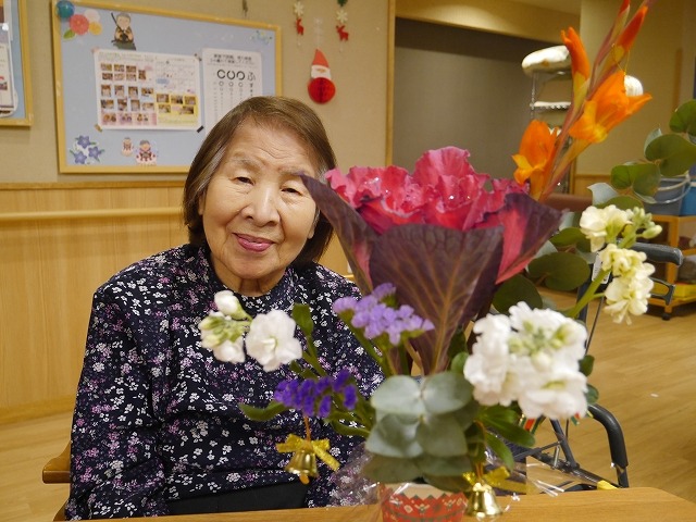 ショートステイ野の花 生け花レク
